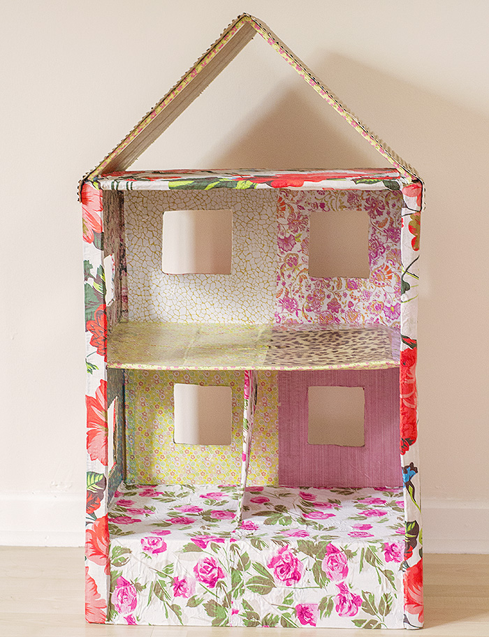 cardboard box barbie house