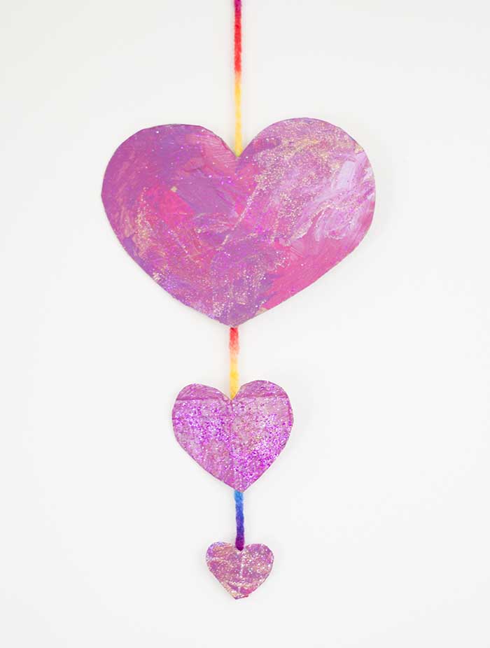 hanging painted hearts