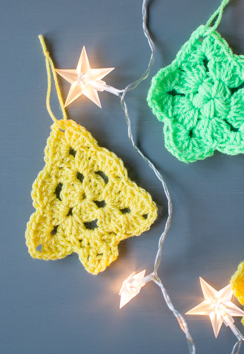 Crochet Christmas Tree And Star Ornaments - Let's Do Something Crafty