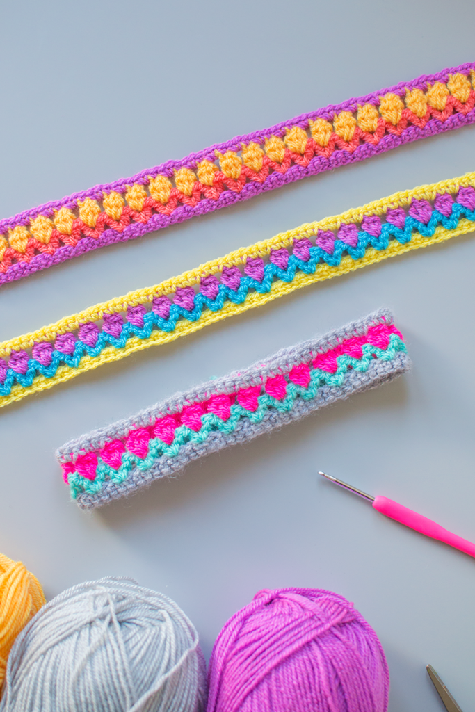 Crochet Headbands Using Tulip Stitch